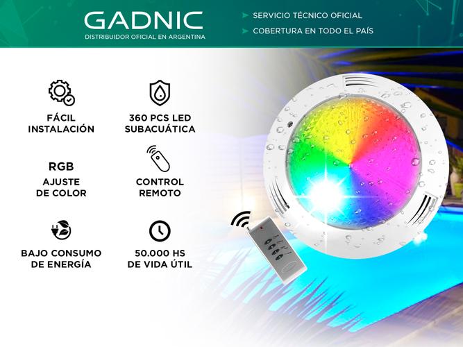Luces Para Pileta Gadnic LP18 18w Iluminación De Jardín Led Rgb - 1