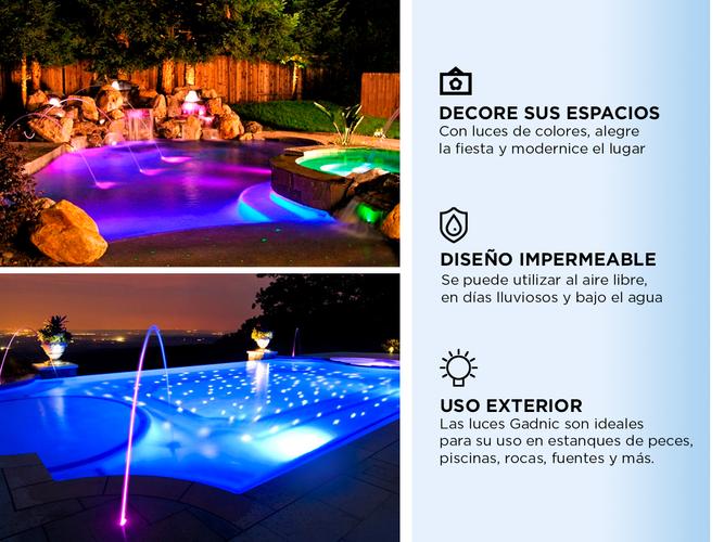 Luces Para Pileta Gadnic LP18 18w Iluminación De Jardín Led Rgb - 3