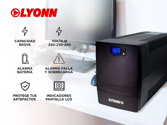 Estabilizador Ups Lyonn 800va 480w Lcd 4 Salidas CTB-800APLED - 1