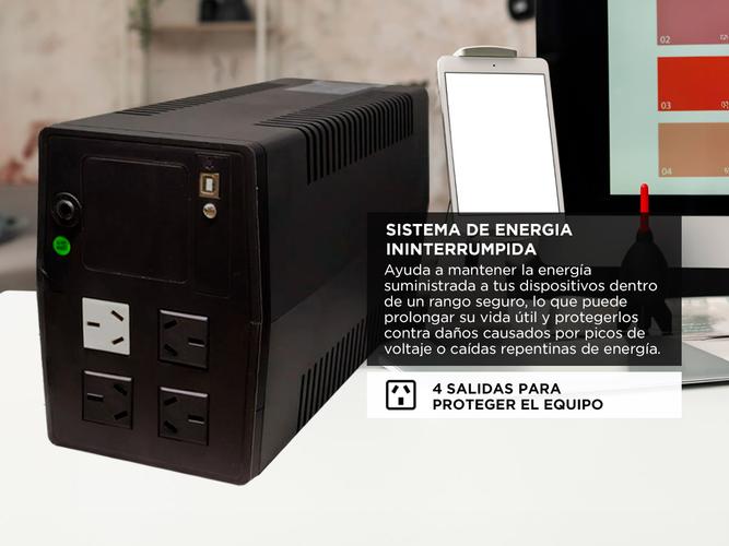 Ups Estabilizador 1200va / 720w Lyonn Display Lcd 4 Salidas - 3