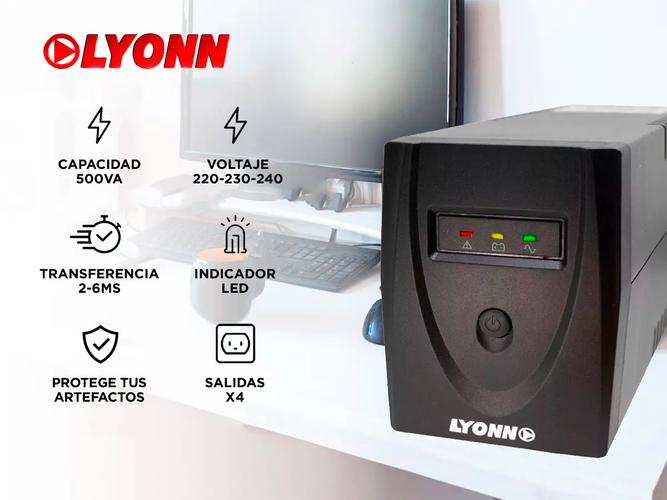 Ups Estabilizador Lyonn Desire Soft 500w Led Usb 4 tomas  - 1