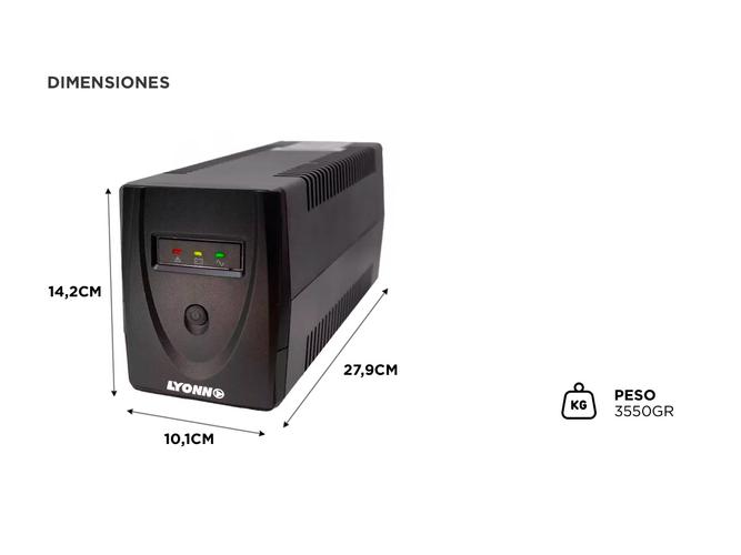 Ups Estabilizador Lyonn Desire Soft 500w Led Usb 4 tomas  - 4