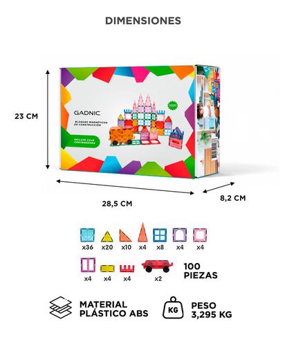 Juegos Magnéticos Gadnic Bloques De Construcción Para Niños 100 Piezas  - 5