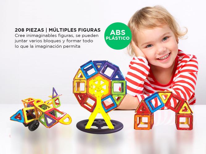 Bloques De Construcción MAGT4K Para Crear Juguetes 208 Piezas  - 3