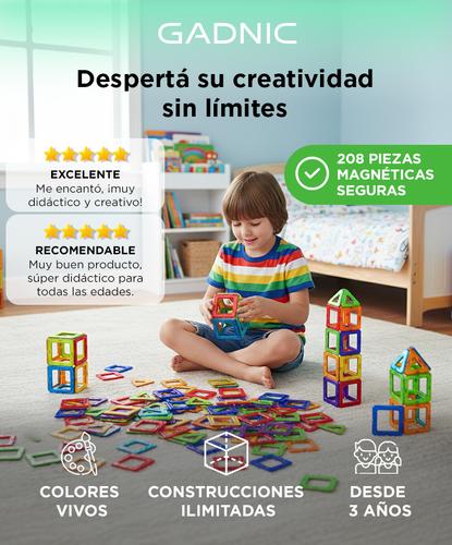 Bloques De Construcción MAGT4K Para Crear Juguetes 208 Piezas  - 1