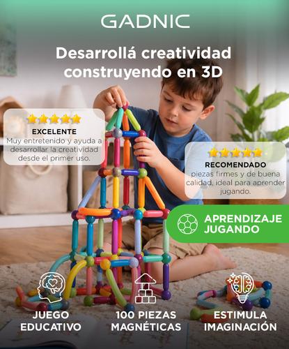 Bloques De Construcción Gadnic 100 Piezas Magnéticas Educativo  - 1