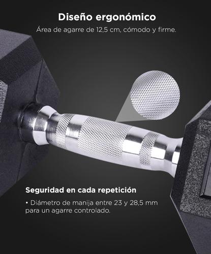 Par de Mancuernas Force By Gadnic 5 kg Hexagonal Engomada  - 2