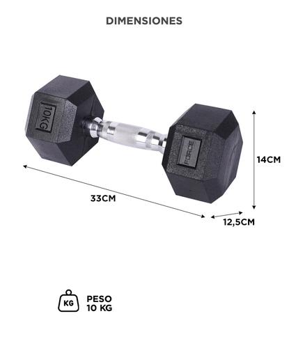 Mancuerna Hexagonal Force By Gadnic 10 kg Agarre Ergonómico - 3