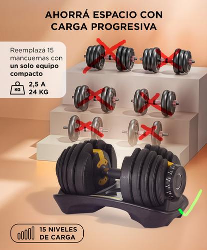 Mancuerna Ajustable Force By Gadnic Pesa 24 kg Peso Regulable - 2