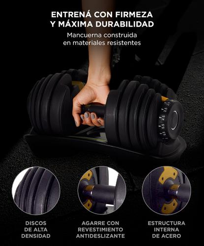 Mancuerna Ajustable Force By Gadnic Pesa 24 kg Peso Regulable - 3