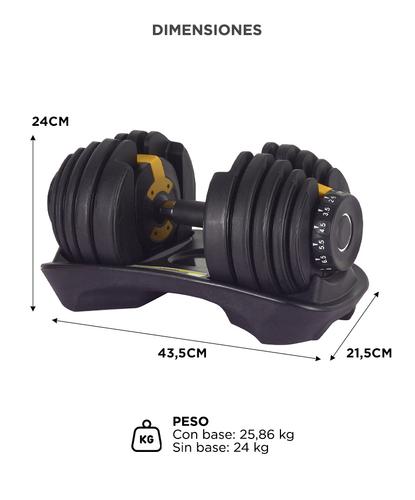 Mancuerna Ajustable Force By Gadnic Pesa 24 kg Peso Regulable - 4