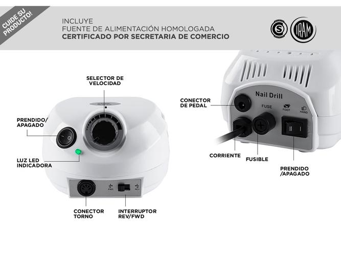 Torno Para Uñas Gadnic T202 35000rpm Uso Profesional Usado - 3