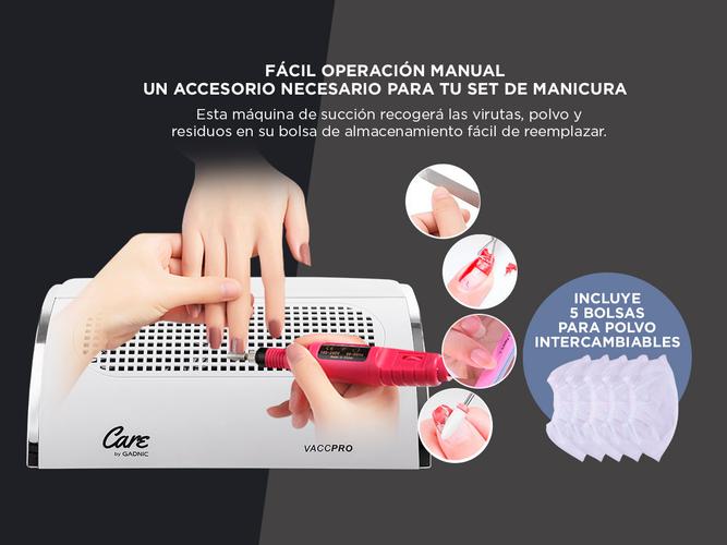 Extractor De Polvo Para Uñas Gadnic VaccPro 40w Ergonómico Uso Profesional - 2
