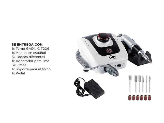 Torno Para Uñas Gadnic T206 35000rpm Uso Profesional Digital - 6