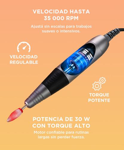 Torno Para Uñas Gadnic T206 35000rpm Digital - 2