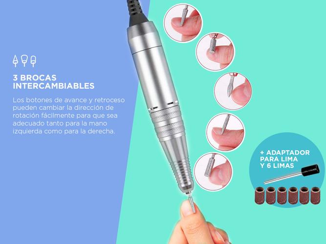 Kit Para Uñas Gadnic Torno T103 Recargable  Cabina Para Uñas Led 120w Uso Profesional - 4
