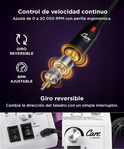 Torno Para Uñas Care By Gadnic T20K Manicura Profesional  Brocas Y Limas - 2