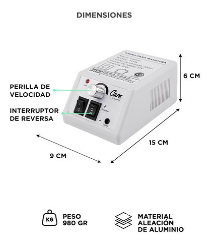 Torno Para Uñas Care By Gadnic T20K Manicura Profesional  Brocas Y Limas - 5