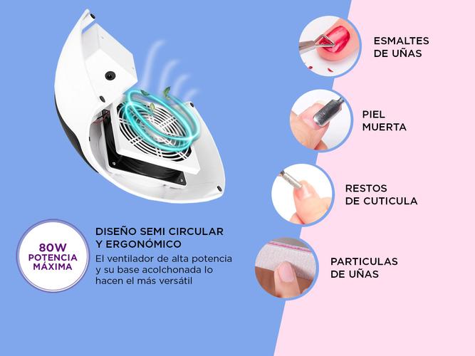 Extractor De Polvo Para Uñas Gadnic VACCPLUS 80W Uso Profesional Usado - 3