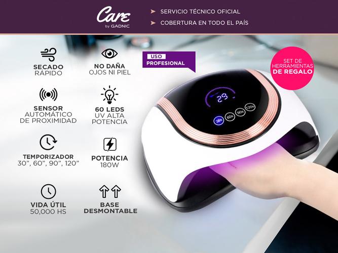 KIT Cabina Para Uñas Uv Led 180W  Torno Manicura T202 Profesional - 1