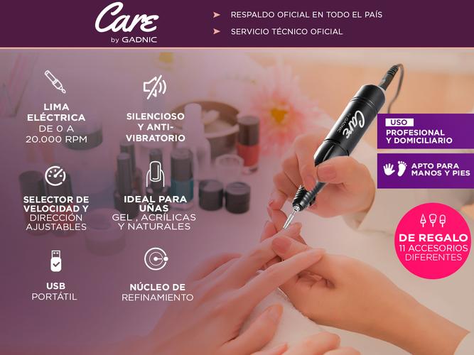 Kit Para Uñas Gadnic Torno T105 + Cabina UV LED 48W Profesional - 2