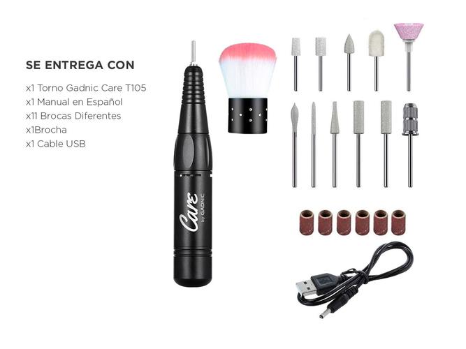 Torno Para Uñas Gadnic T105 20.000 RPM USB Portatil  - 6