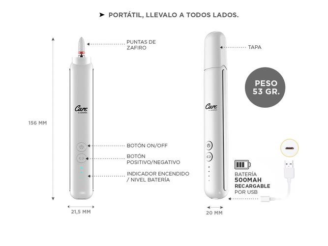 Torno Para Uñas Portátil Gadnic 15000 RPM Uso Profesional - 5