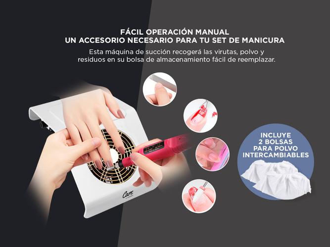 Aspirador de Polvo para Uñas Gadnic VC40 Potente Succión Herramienta Manicura - 2