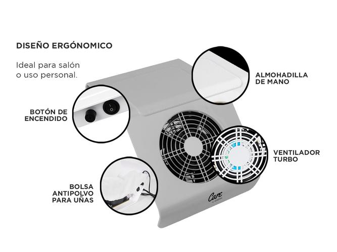 Aspirador de Polvo para Uñas Gadnic VC40 Potente Succión Herramienta Manicura - 3