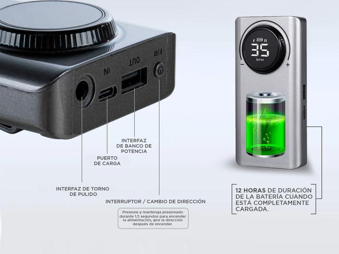 Torno Eléctrico de Uñas Gadnic Portatíl 35000 RPM Velocidad Ajustable  - 3