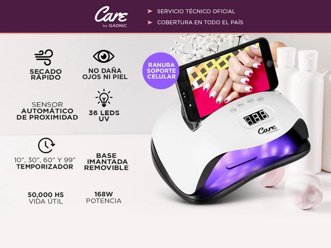 Cabina Uñas LED UV Gadnic Lampara Secador de Uñas Acrílicas Con Ranura + Mango Flexible - 1