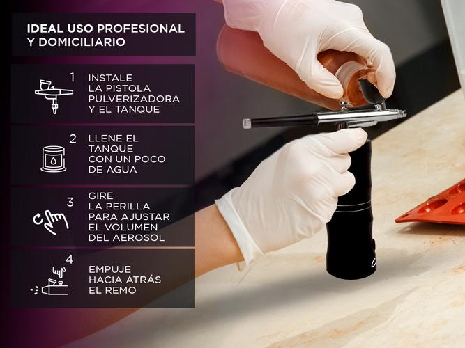 Mini Compresor Gadnic Aerógrafo Facial Manicura  - 3