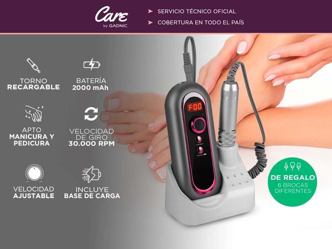 Torno de Uñas Gadnic Portátil Recargable 30000 RPM  - 1