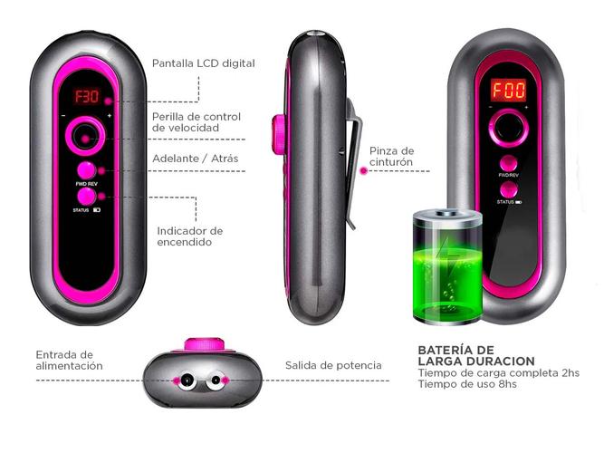 Torno de Uñas Gadnic Portátil Recargable 30000 RPM  - 5
