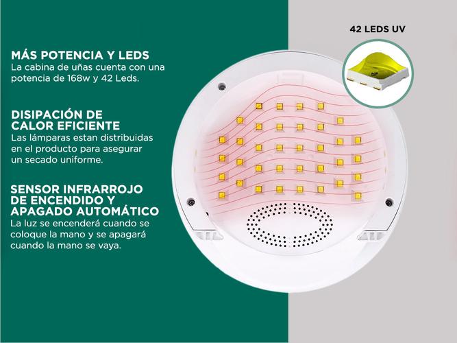 Cabina Led UV Para Uñas Gadnic Manicura y Pedicura 168w  - 3