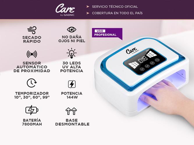 Cabina de Uñas LED UV Gadnic Recargable y Secado Rápido - 1