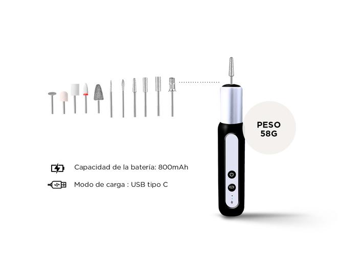 Torno Manicura Portátil ManiMaster Gadnic Velocidad Regulable  - 5