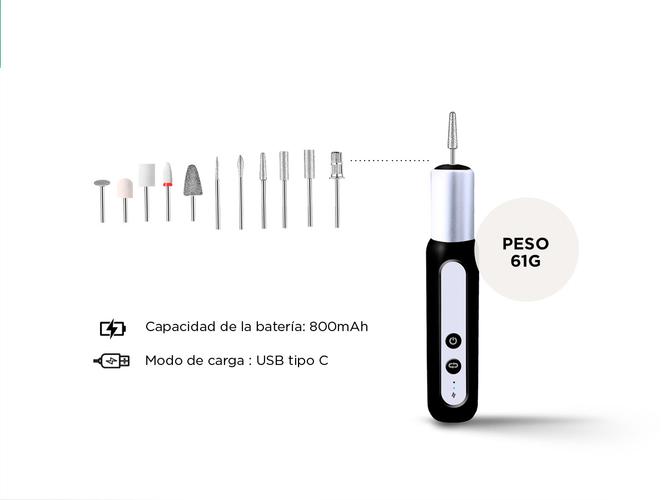 Torno Manicura Portátil ManiMaster Gadnic Velocidad Regulable  - 5