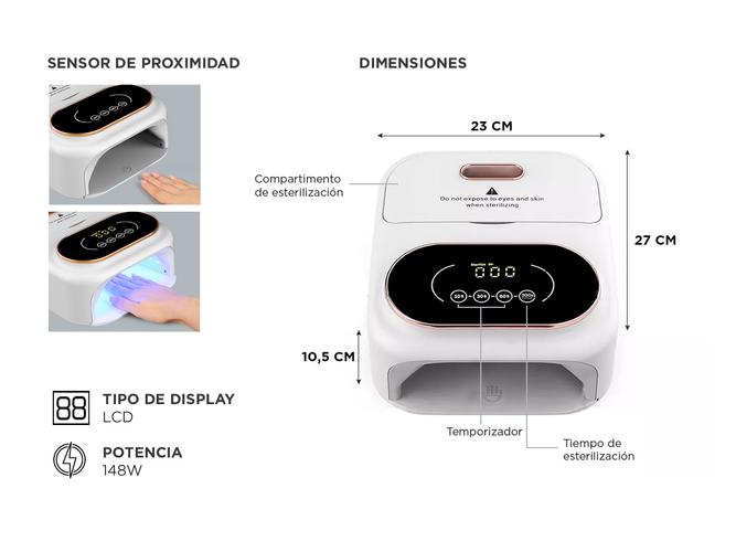 Cabina Para Uñas UV Gadnic Con Función Esterilizadora - 5