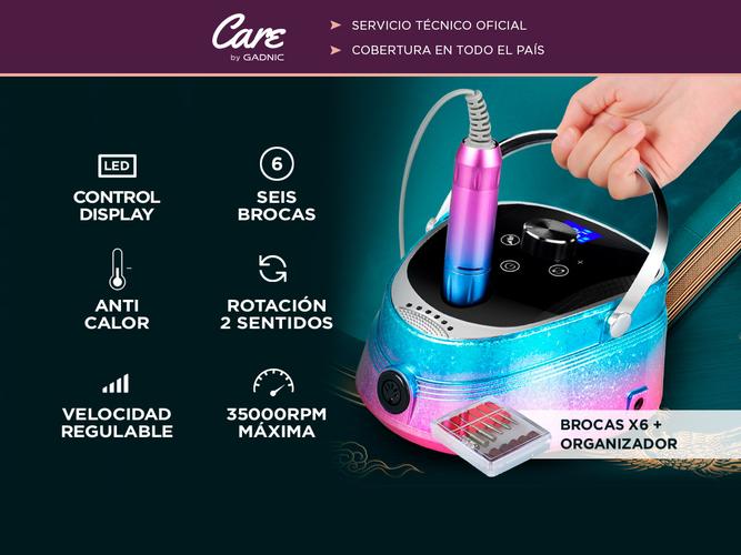 Torno de Manicura Care Gadnic 35000RPM Con Pedal de Control - 1