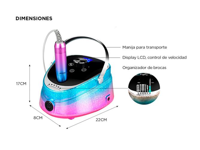 Torno de Manicura Care Gadnic 35000RPM Con Pedal de Control - 3