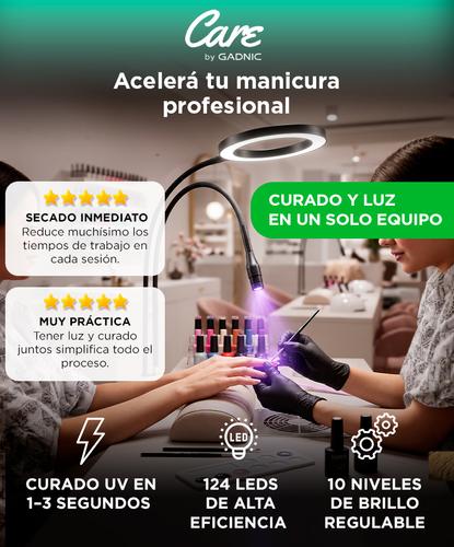 Lámpara UV Uñas Care By Gadnic Con Aro De Luz Ajustable Manicura - 1