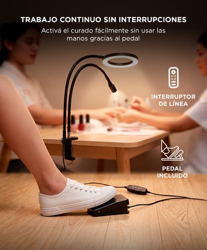 Lámpara UV Uñas Care By Gadnic Con Aro De Luz Ajustable Manicura - 3