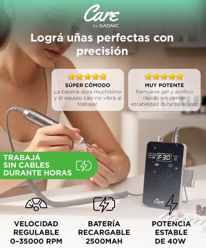 Torno De Uñas Care By Gadnic 35000RPM Recargable Manicura 40W  Con Accesorios  - 1