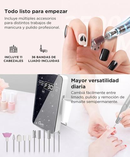 Torno De Uñas Care By Gadnic 35000RPM Recargable Manicura 40W  Con Accesorios  - 4