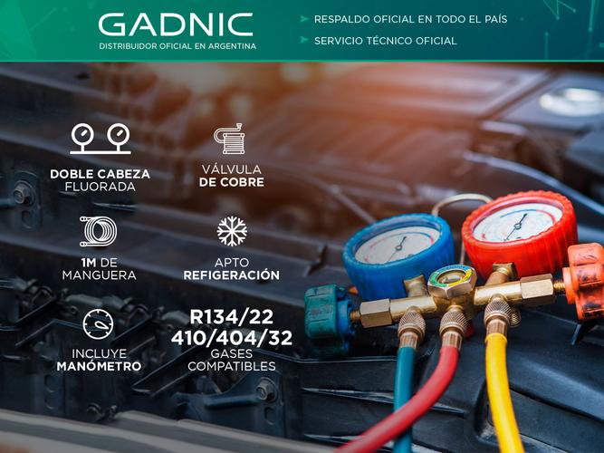 Válvula de Manómetro Gadnic MAN1REF-PRO de Doble Cabeza Fluorada - 1