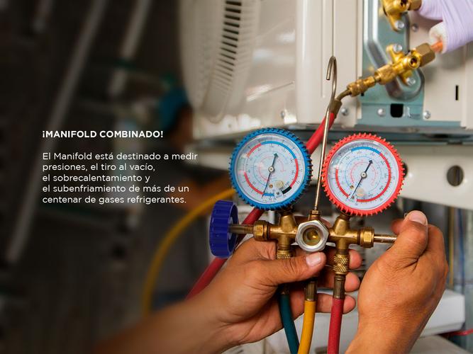 Válvula de Manómetro Gadnic MAN1REF-PRO de Doble Cabeza Fluorada - 4