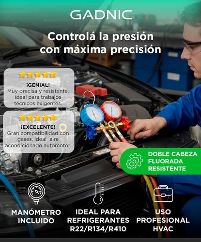 Válvula de Manómetro Gadnic MAN1REF-PRO de Doble Cabeza Fluorada - 1