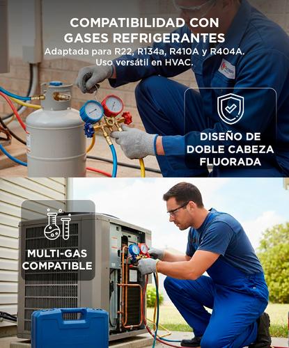 Válvula de Manómetro Gadnic MAN1REF-PRO de Doble Cabeza Fluorada - 2