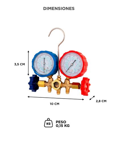 Válvula de Manómetro Gadnic MAN1REF-PRO de Doble Cabeza Fluorada - 5